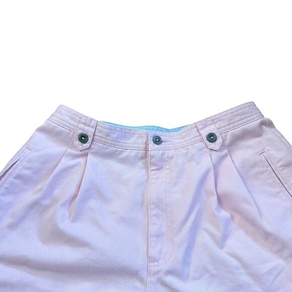 VTG Liz Sport Pink High Waisted High Rise Mom Shorts Pleated Size 12 Petite 12P - Picture 2 of 16